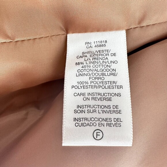 Michael Kors Womens Swing Blazer Linen Blend Woven Gold Size PS - Picture 4 of 8